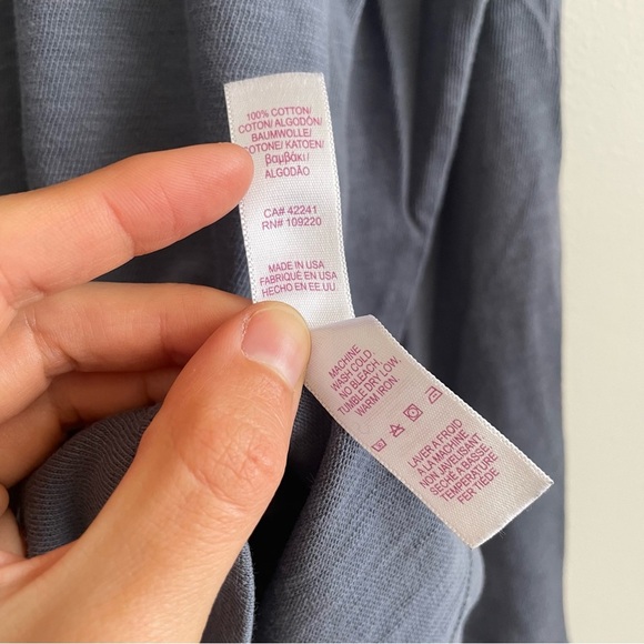 Velvet by Graham & Spencer cotton slub long sleeve t shirt powder blue crew XL - Picture 6 of 9